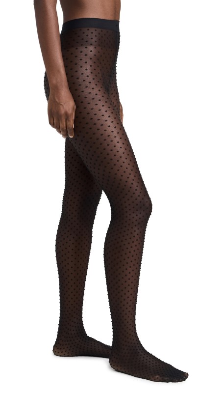 Wolford Satin Touch Dots Tights Black/Black