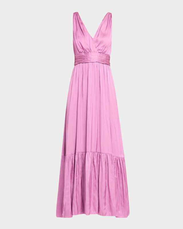 Ashton Sleeveless Ruched Maxi Dress