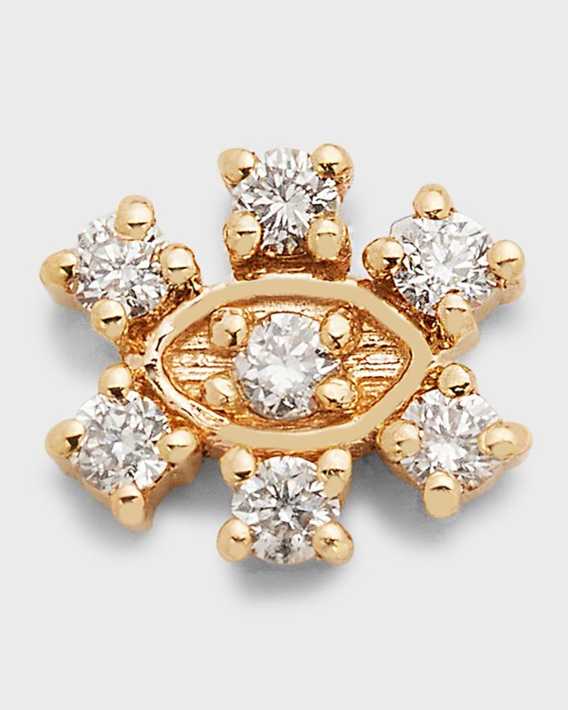 14k Gold Diamond Marquise Eye Single Stud Earring