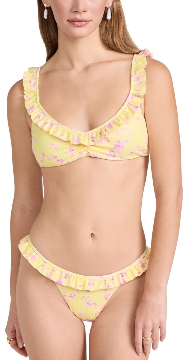 LoveShackFancy Tacy Bikiniet Pink Meringue