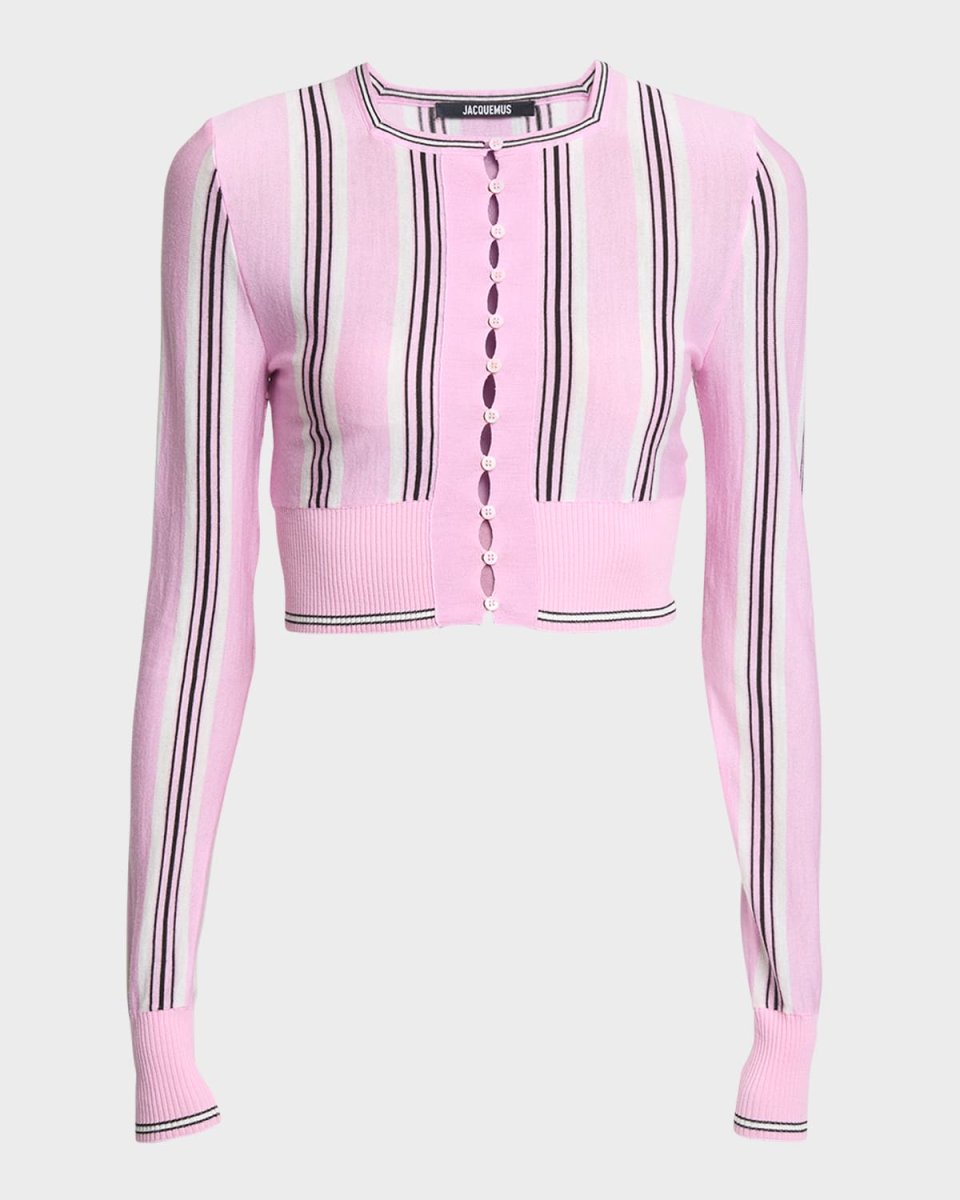 Spiaggia Stripe Cropped Wool Cardigan