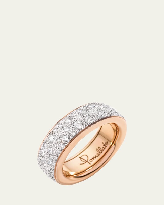 Iconica 18K Rose Gold Small Diamond Pave Band Ring