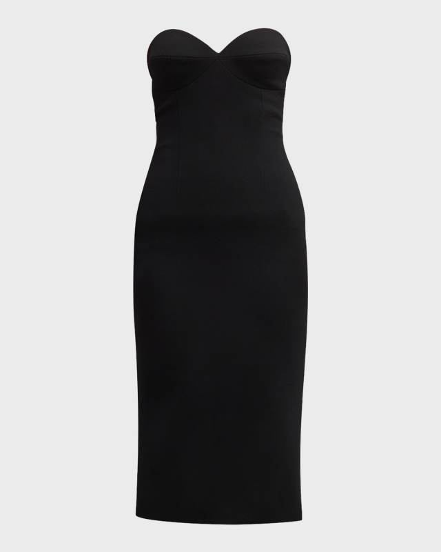 Strapless Bustier Midi Dress