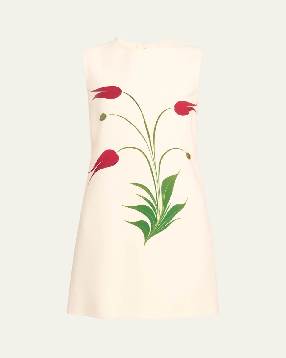 Marbled Tulip Wool Shift Dress