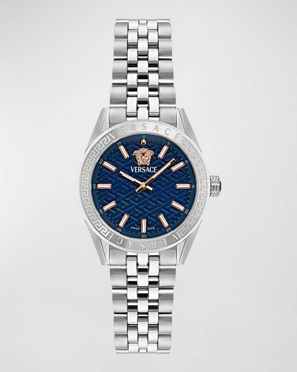 V-Code Greca Stainless Steel Bracelet Watch, 36mm
