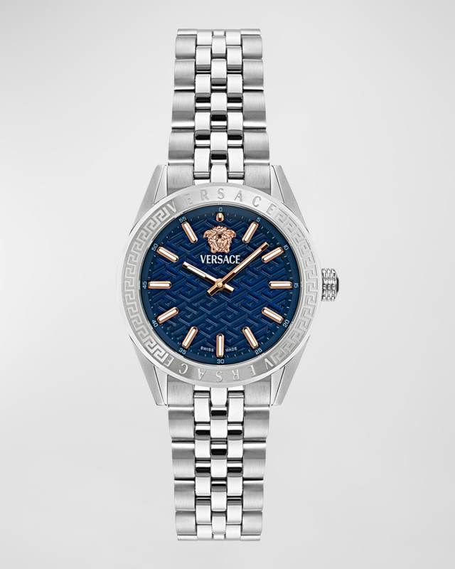 V-Code Greca Stainless Steel Bracelet Watch, 36mm