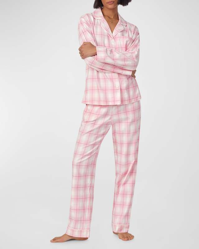 Plaid-Print Poplin Classic Pajama Set