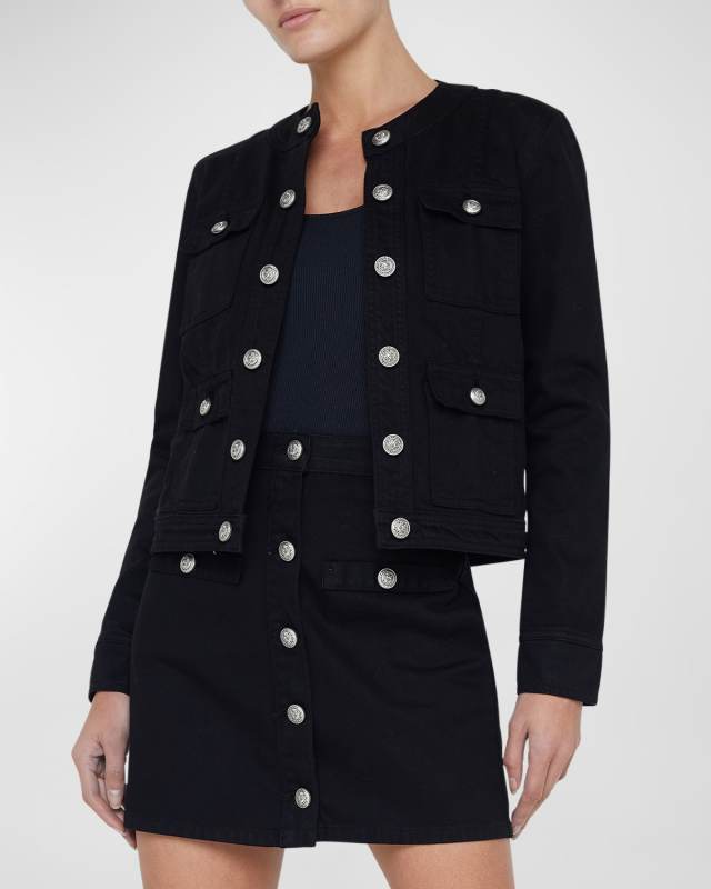 Yari Collarless Denim Jacket