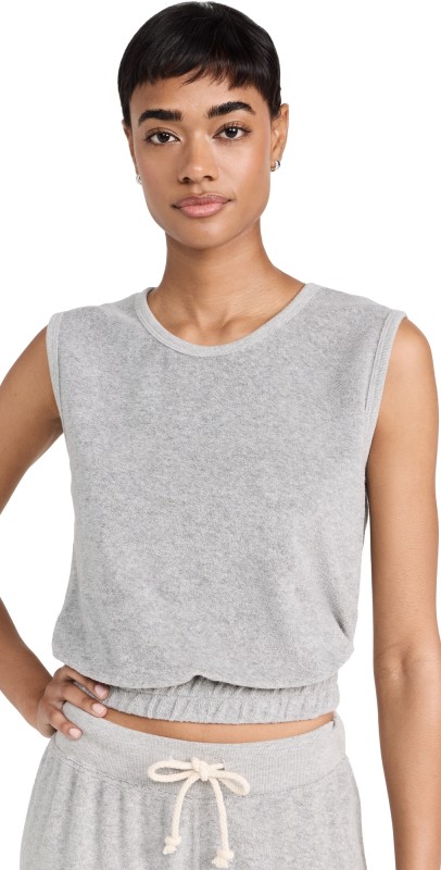 perfectwhitetee Loop Terry Tank Heather Grey