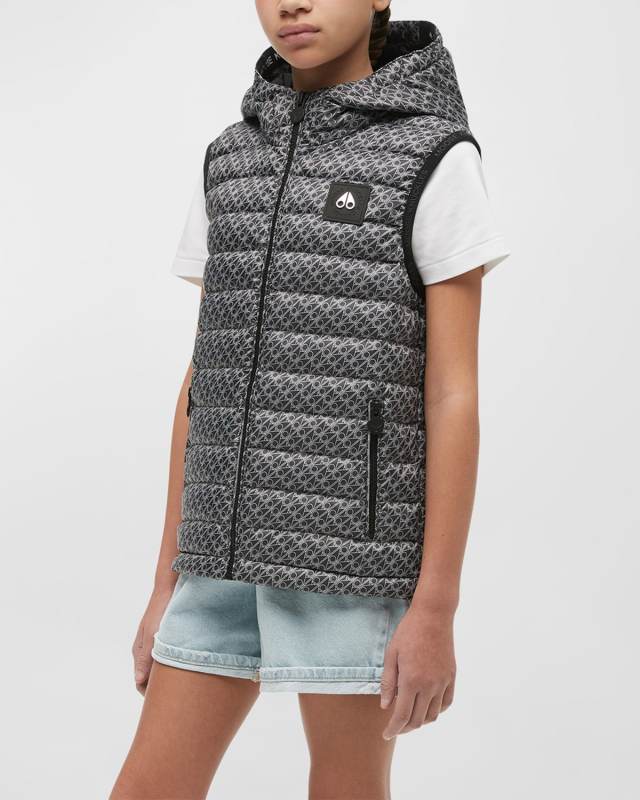 Kid's Air Down Printed Vest, Size XS-XL