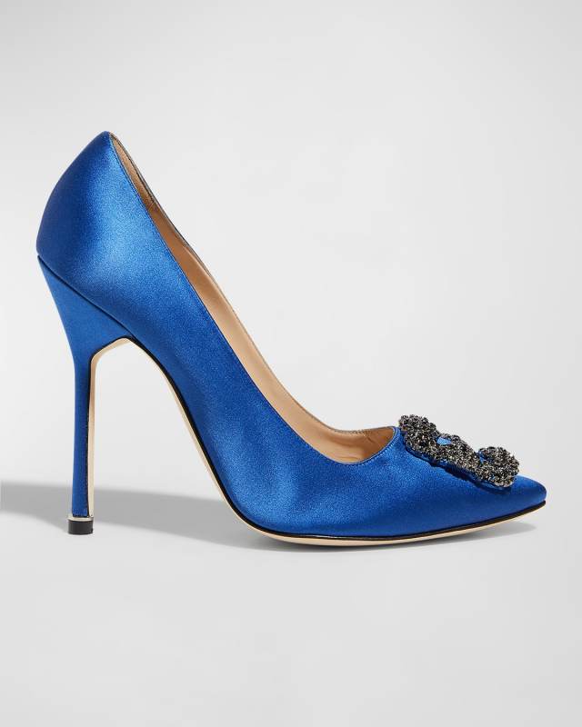 Hangisi 115mm Satin Crystal-Toe Pump