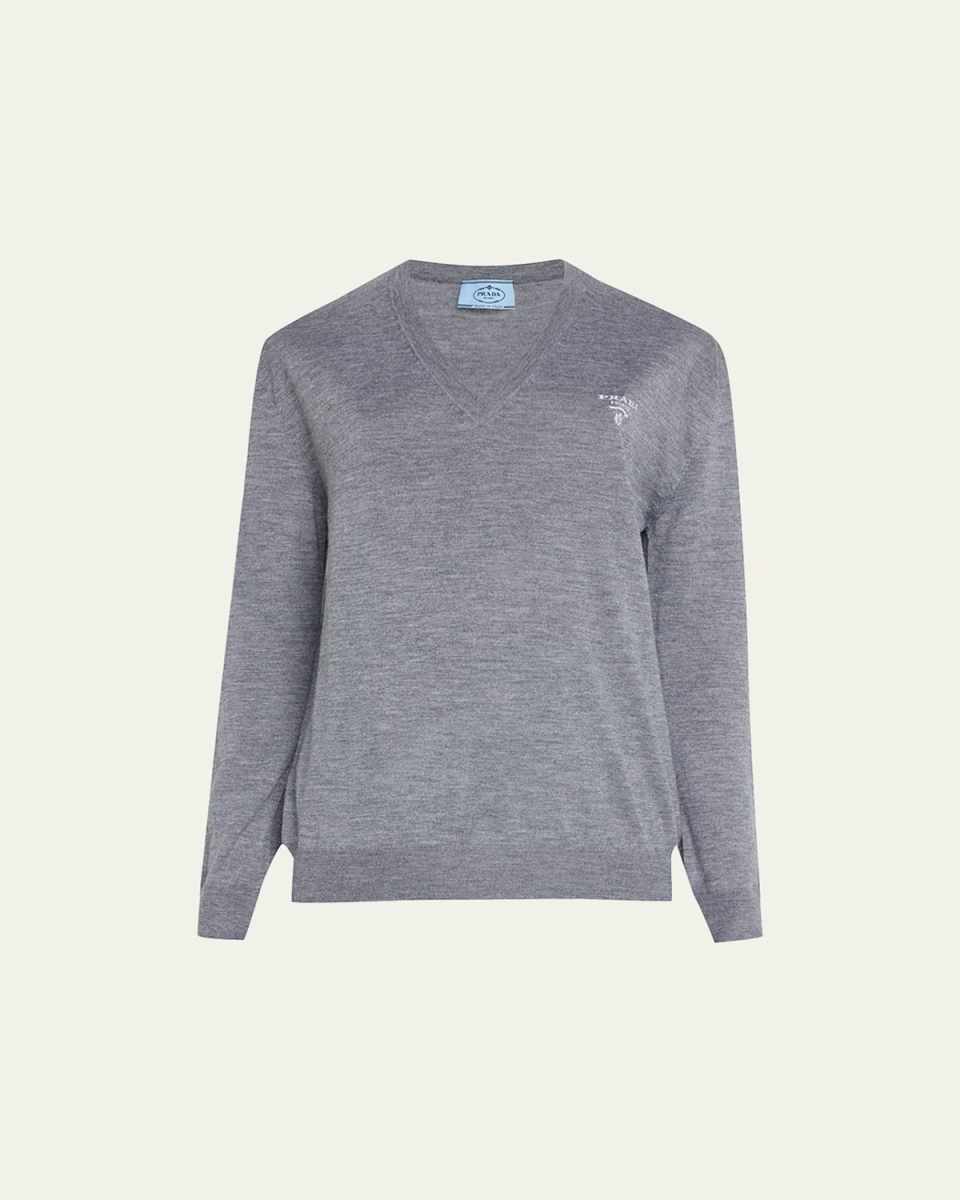 Logo-Intarsia Cashmere Pullover