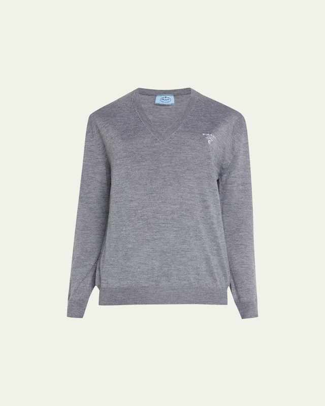 Logo-Intarsia Cashmere Pullover