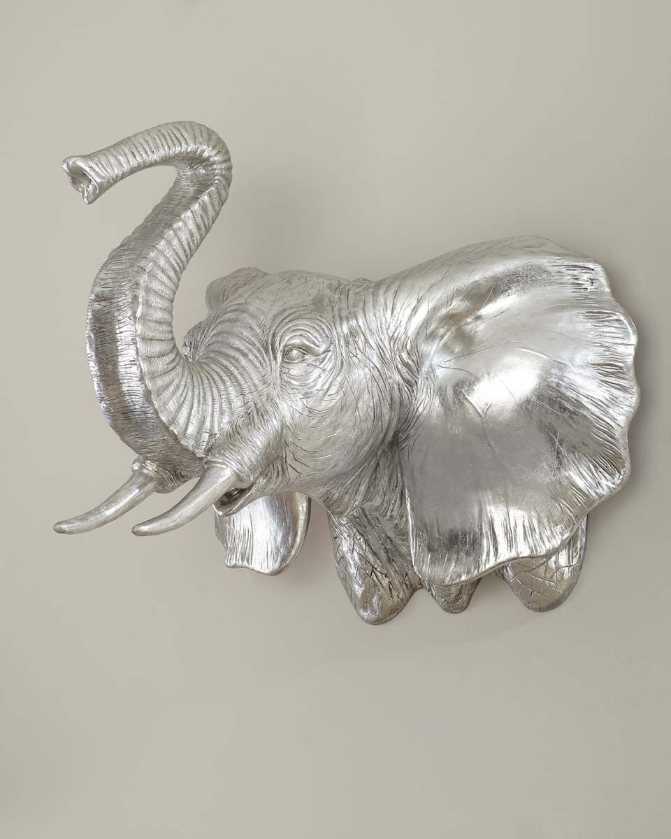 Elephant Silver Leaf Wall Sculpture