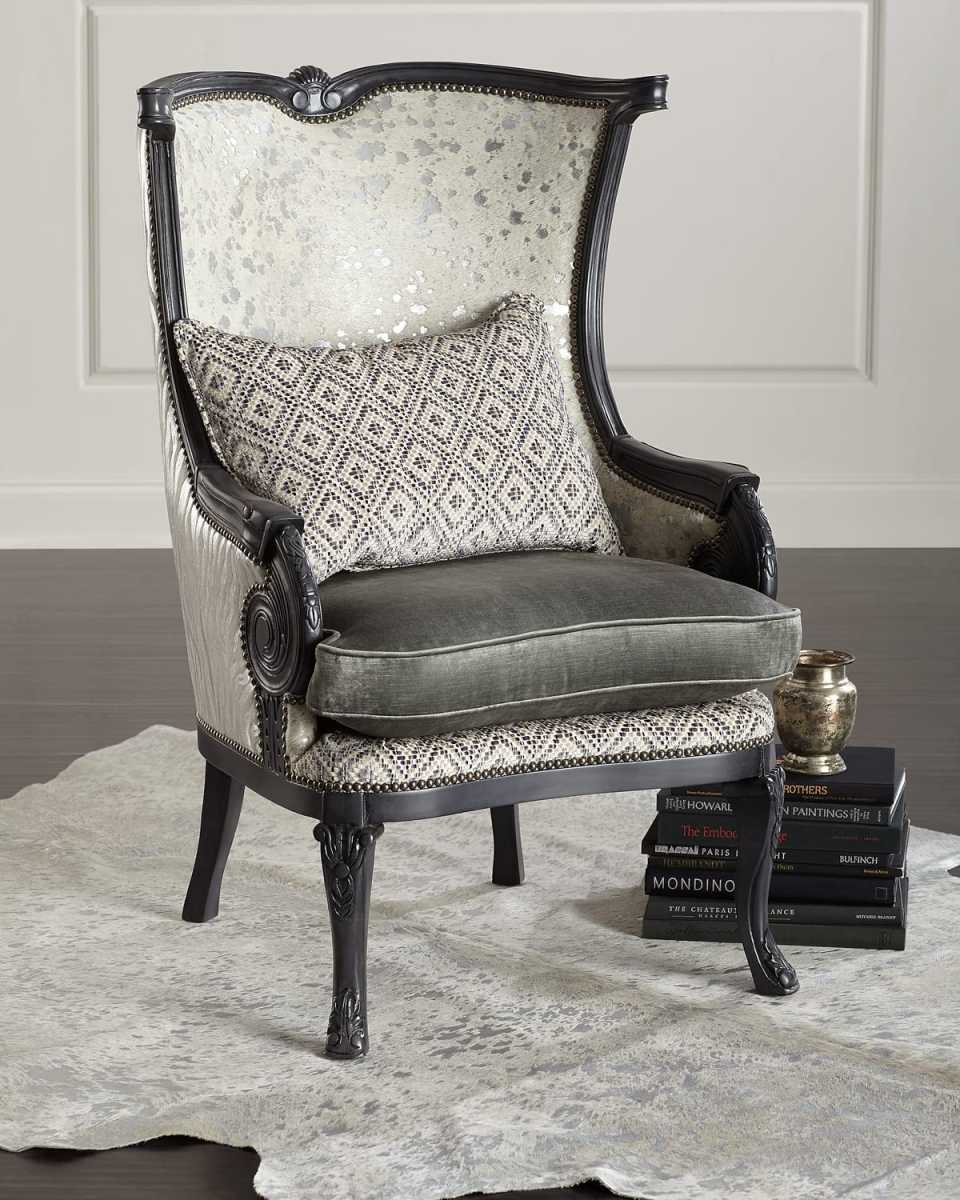 Tina Hair Hide Wing Chair