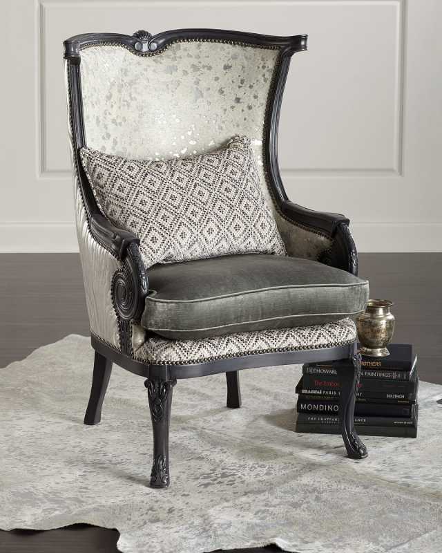 Tina Hair Hide Wing Chair