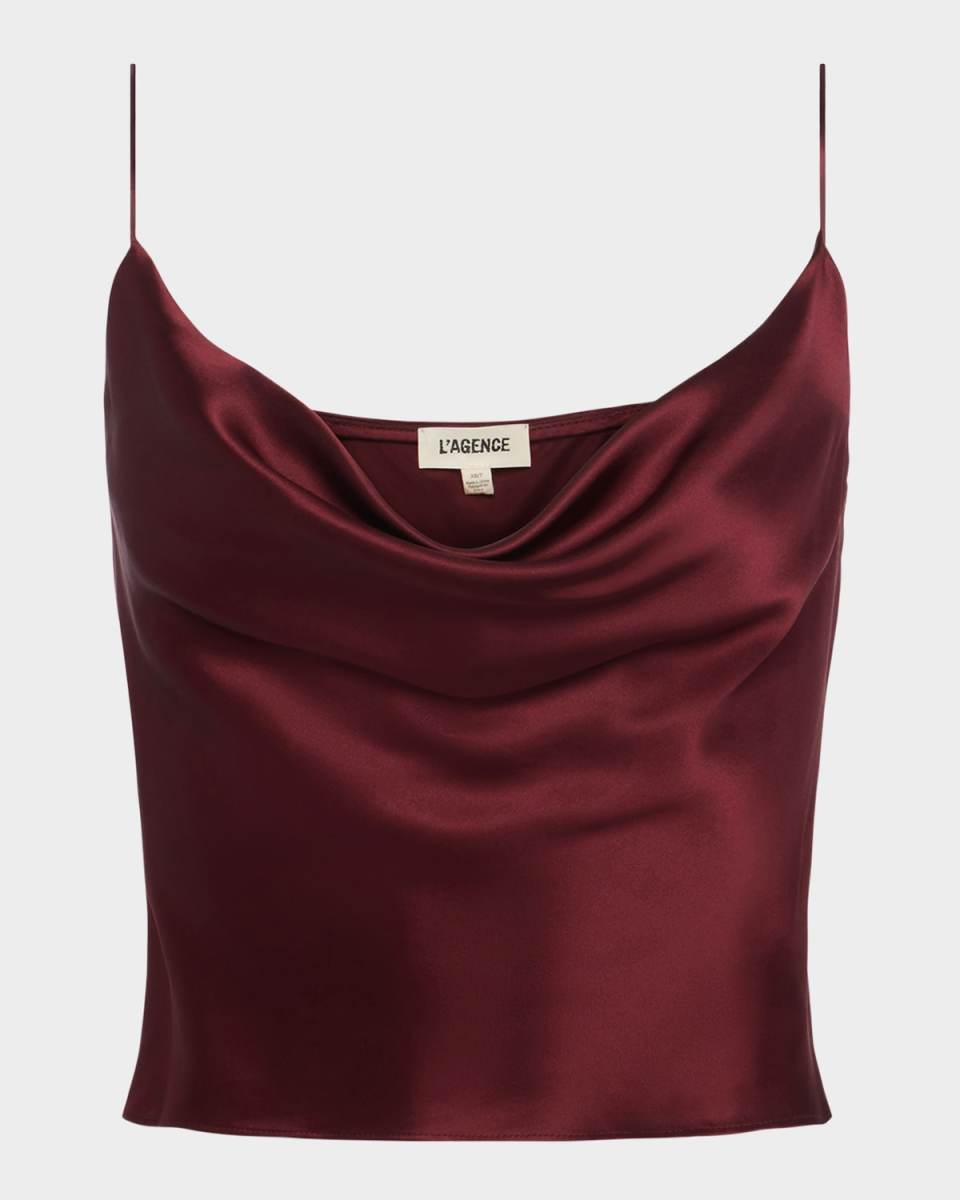 Calista Cowl-Neck Silk Camisol