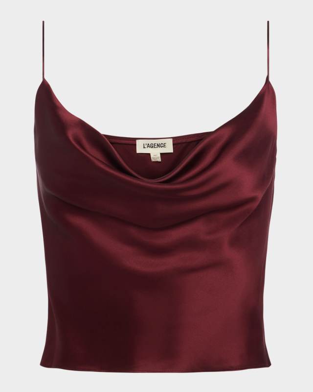Calista Cowl-Neck Silk Camisol
