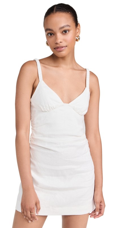 SIR. Primrose Ruched Mini Dress Ivory
