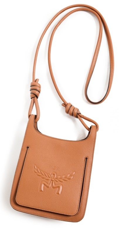 MCM Lauretos Leather Bag Cognac