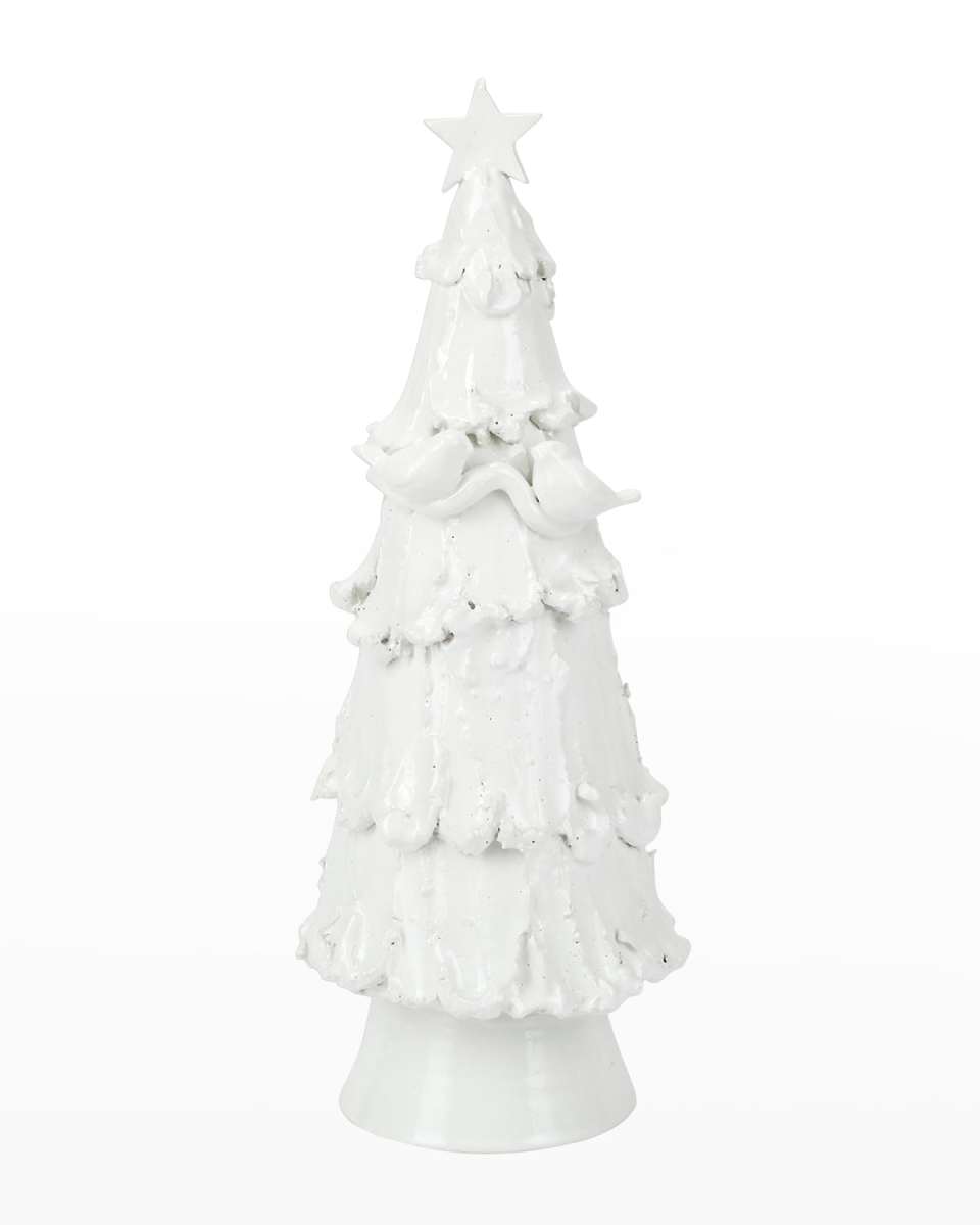 Foresta White Large Tree with Red Birds & Star