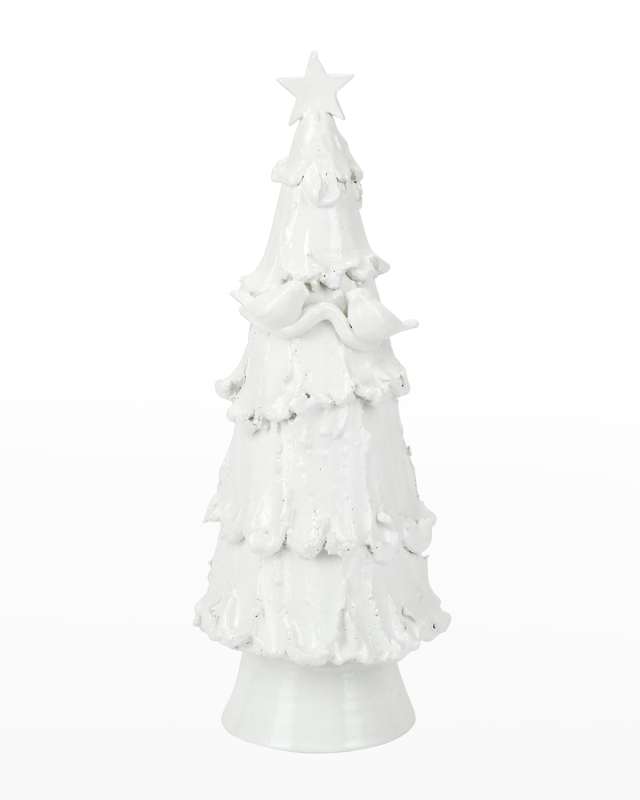 Foresta White Large Tree with Red Birds & Star