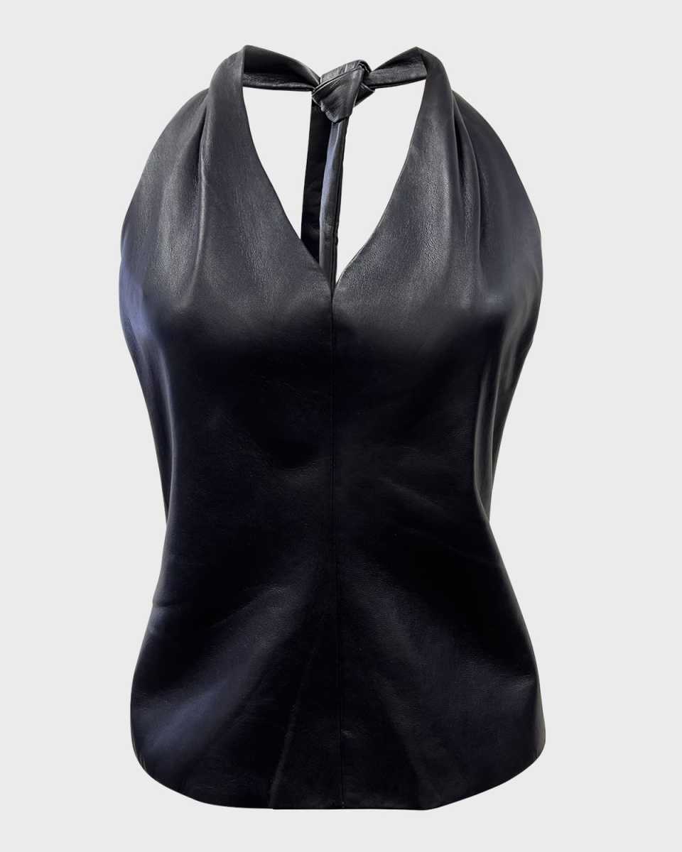 Cassidy Recycled Leather Halter Top
