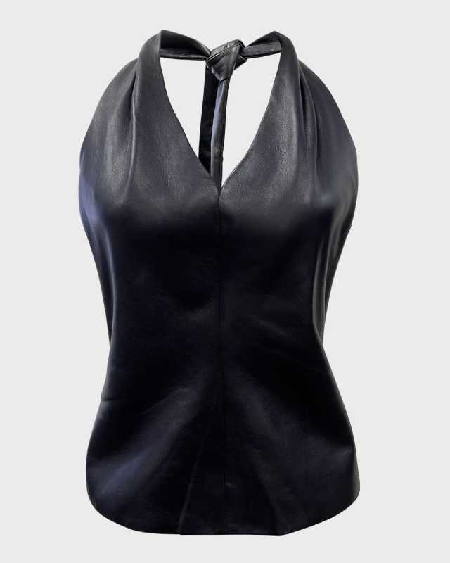 Cassidy Recycled Leather Halter Top