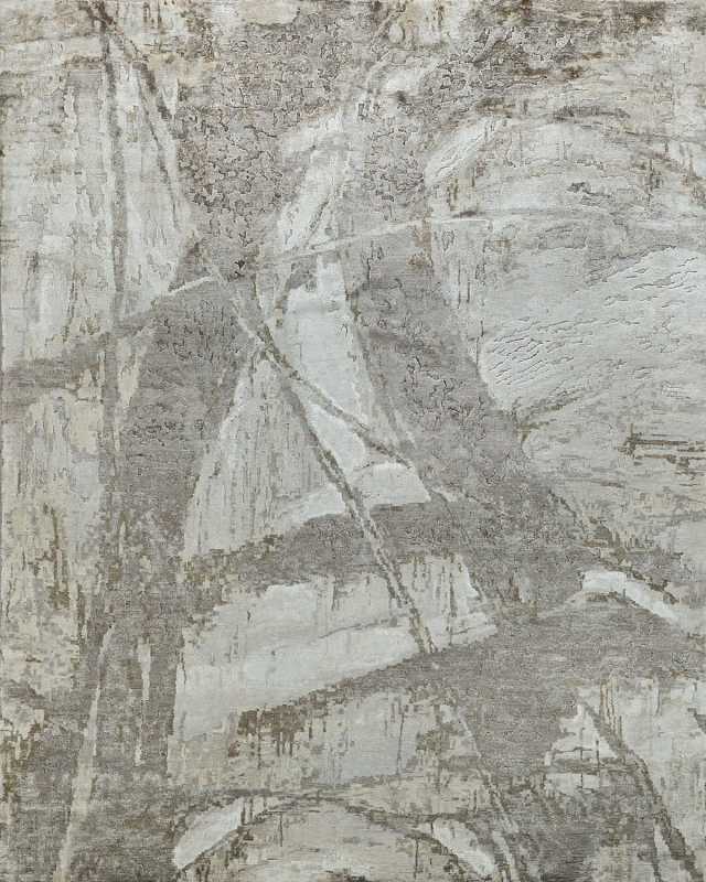 Floor Art Hand-Knotted Beige Rug, 9' x 12'