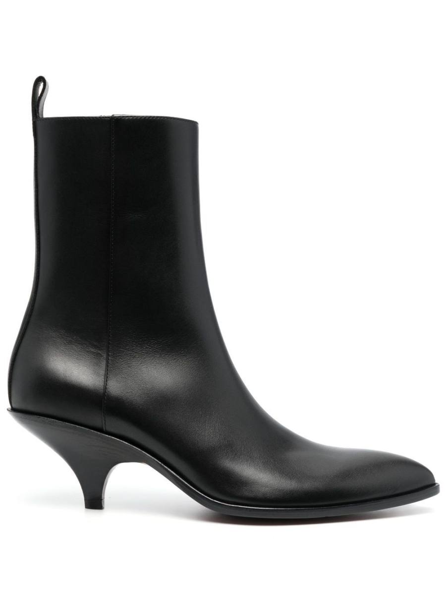 65mm pointed-tip leather boots