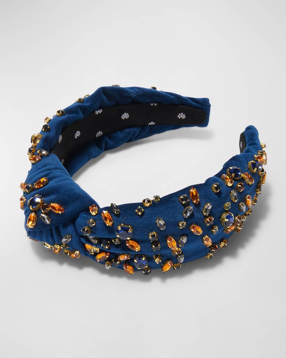 Embellished Velvet Knotted Headband