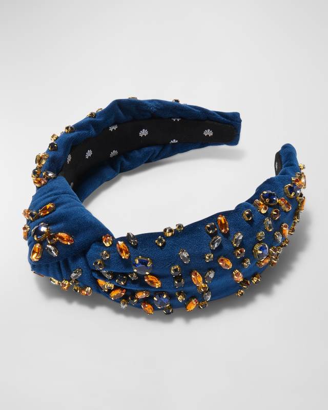 Embellished Velvet Knotted Headband