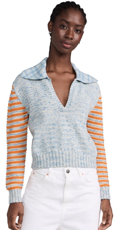 Rosie Assoulin Tubular Rugby Sweater Dune Blue