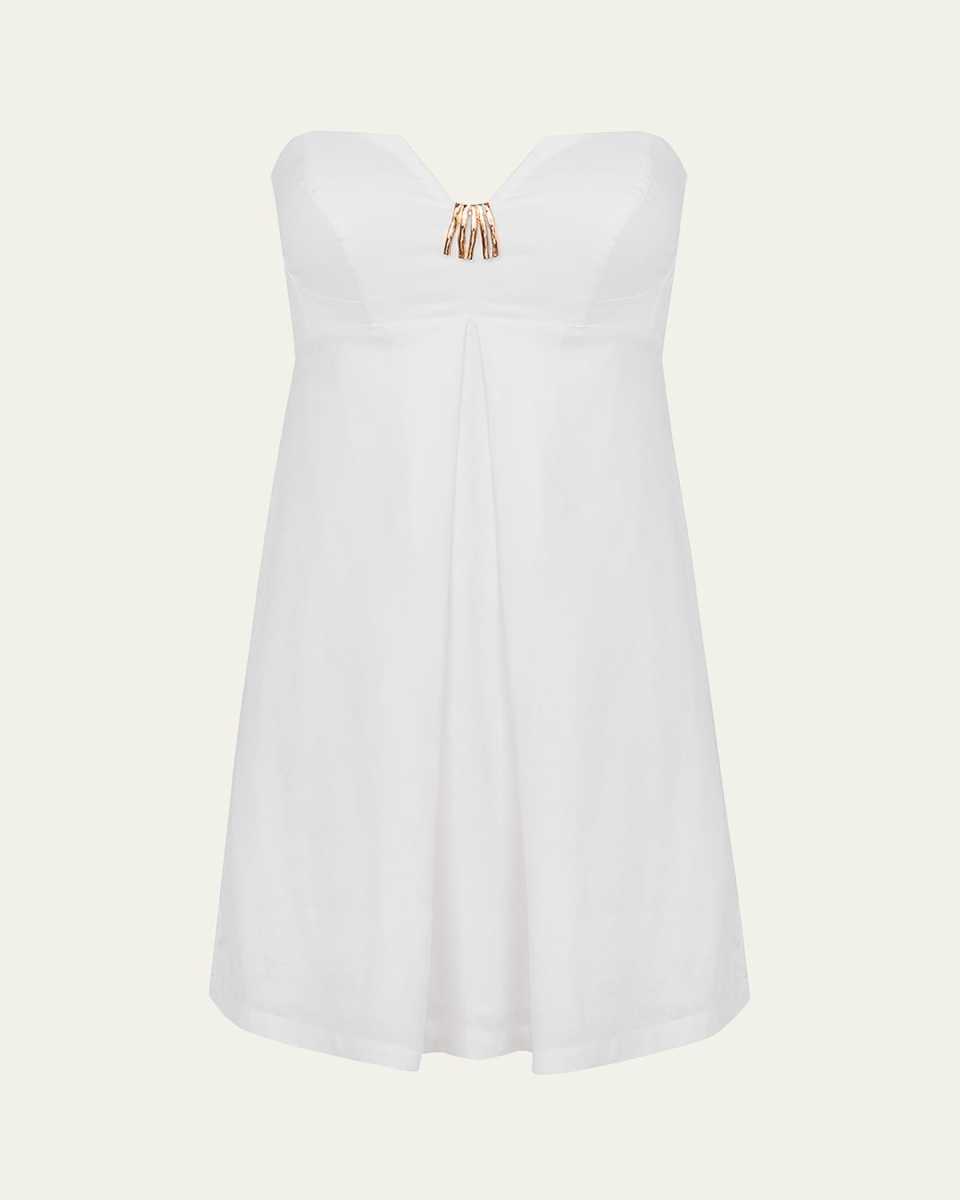 Solid Lucile Detail Strapless Mini Dress