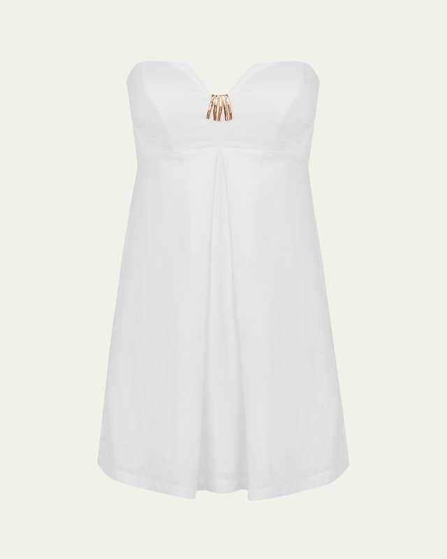 Solid Lucile Detail Strapless Mini Dress