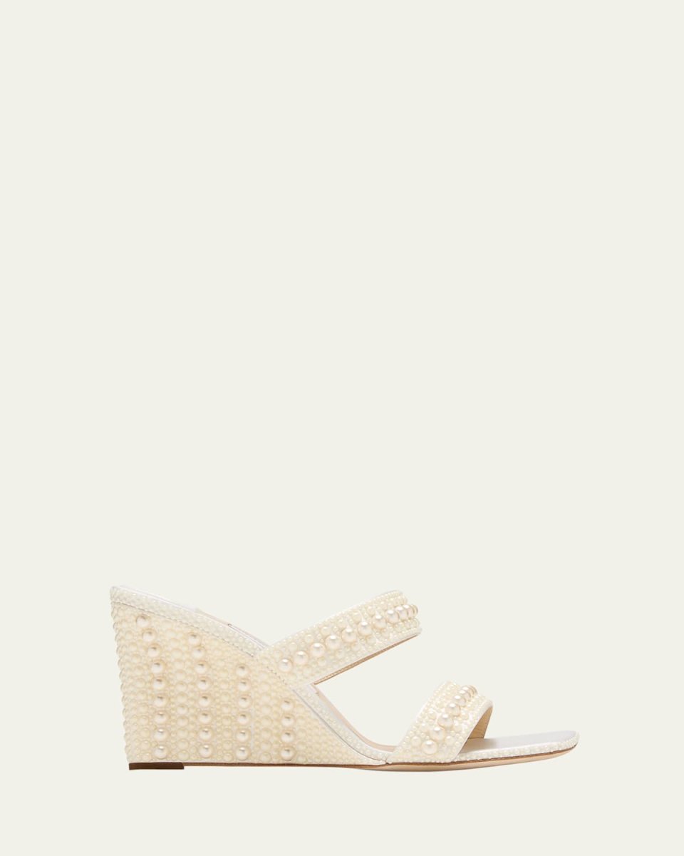 Sacoria Pearly Dual-Band Wedge Sandals