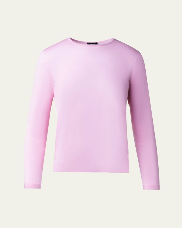 Cashmere-Silk Fine Gauge Knit Sweater