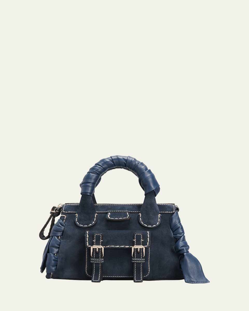Edith Medium Braided Suede Satchel Bag