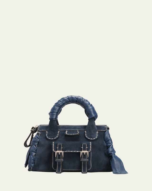 Edith Medium Braided Suede Satchel Bag