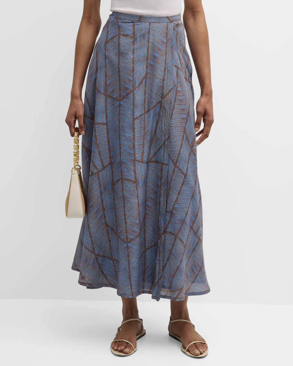 Gable Striped A-Line Maxi Skirt