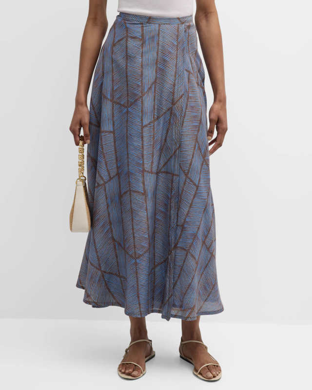 Gable Striped A-Line Maxi Skirt