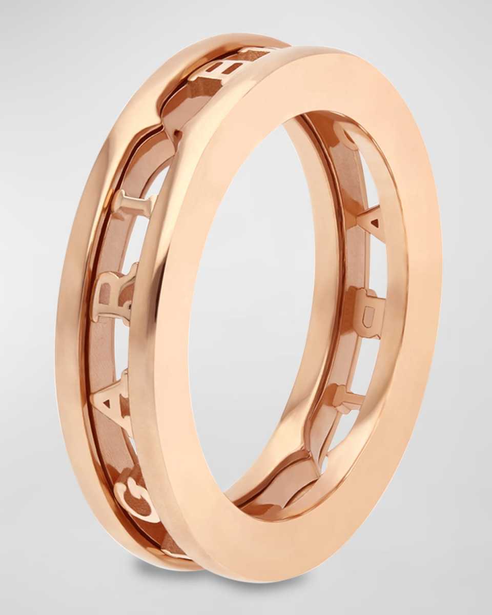 B. Zero1 Rose Gold 1-Band Logo Ring, EU 61 / US 9.5
