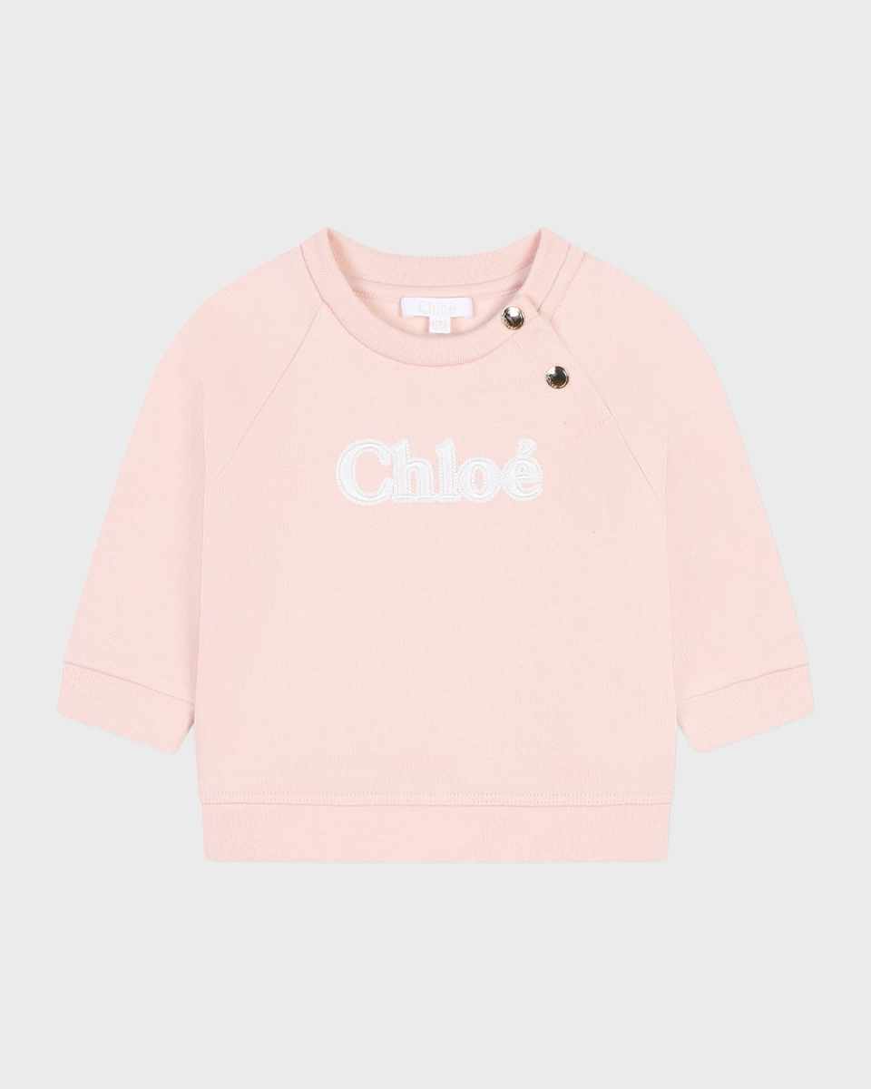 Girl's Embroidered Logo-Print Sweater, Size 4-6