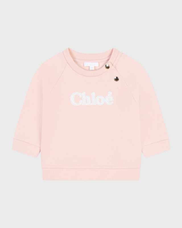 Girl's Embroidered Logo-Print Sweater, Size 4-6
