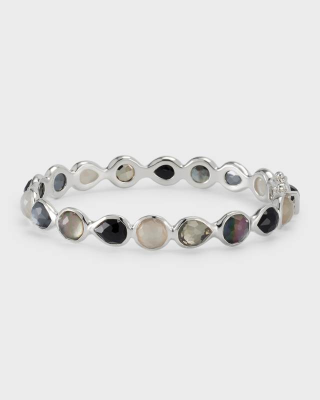 925 Rock Candy All Around Hinged Bangle in Black T