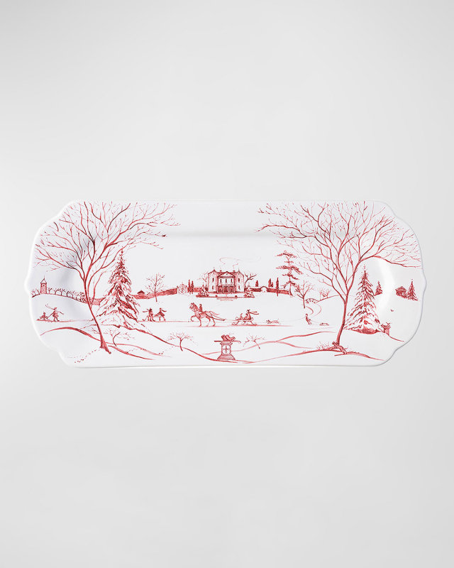 Country Estate Winter Frolic Ruby Holiday Hostess Tray