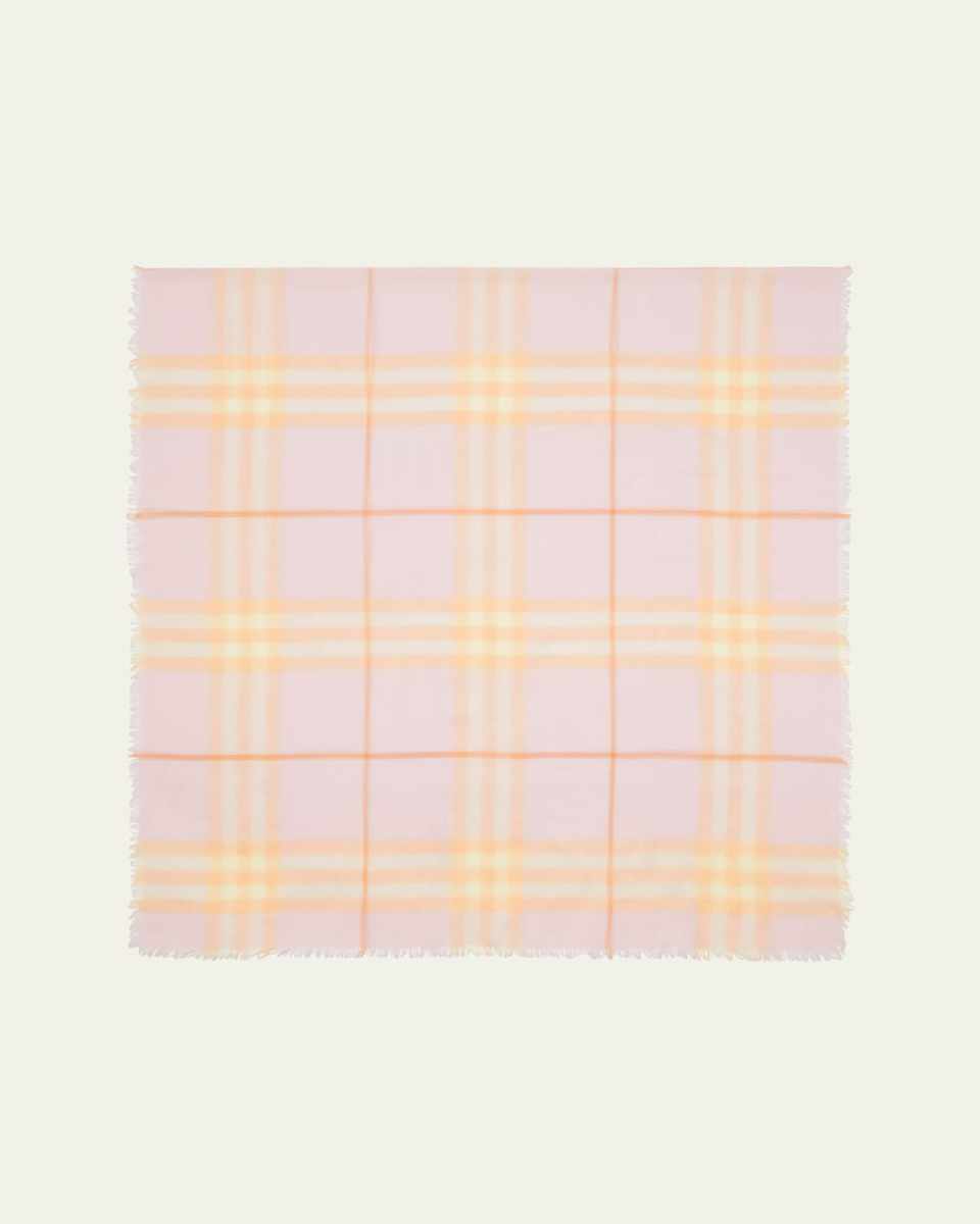 Giant Check Lightweight Wool Scarf