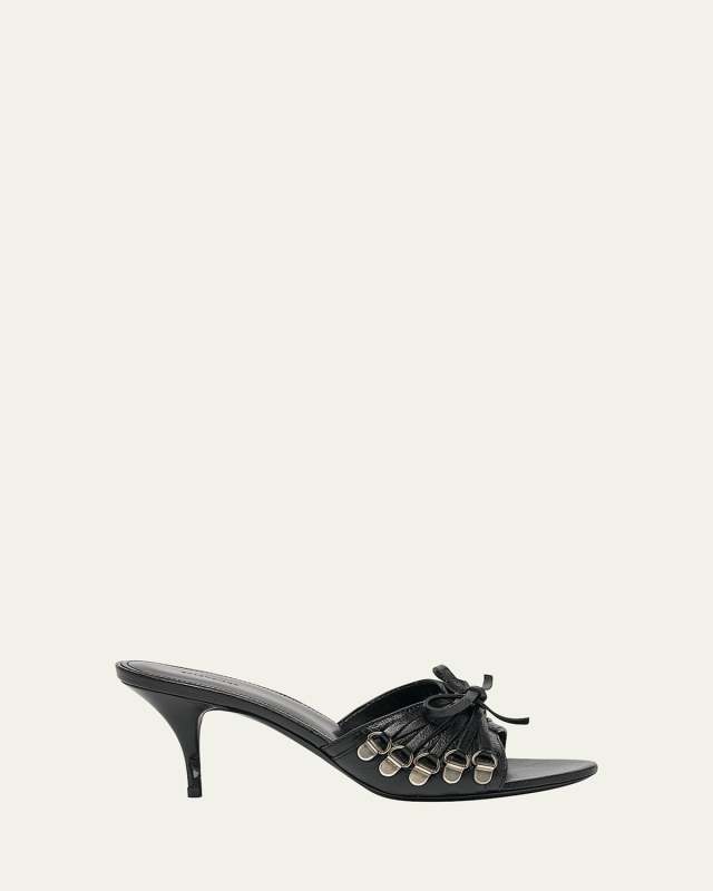 Cagole Leather Lace-Up Mule Sandals