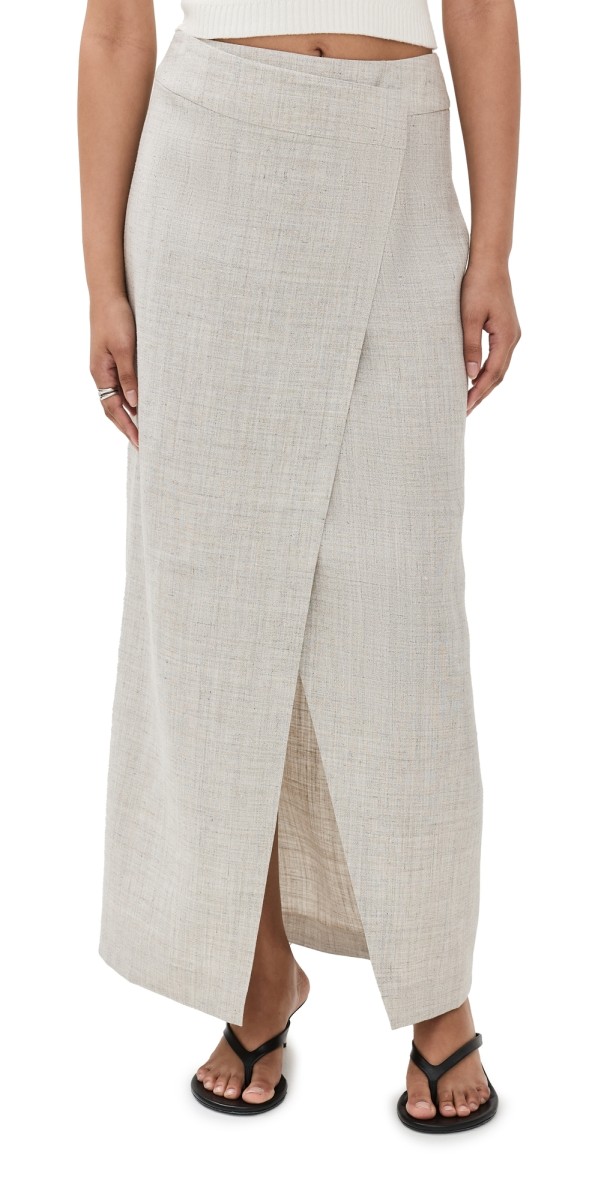 Róhe Overlap Skirt Stone Melange