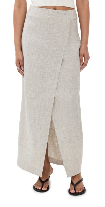 Róhe Overlap Skirt Stone Melange